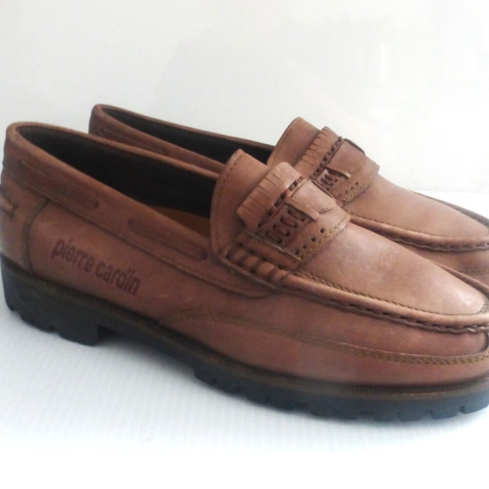 SHO1 Vintage Pierre Cardin MEN'S SHOES Size 9M Men's Loafers Slip On Shoes Boat